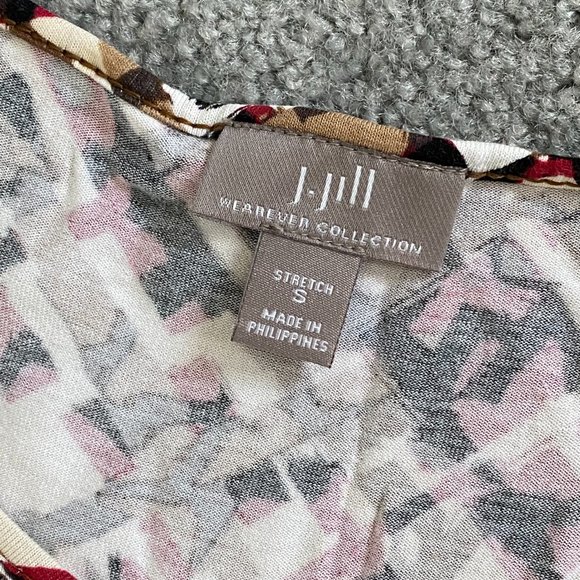 - J. Jill Loose Blouse Printed 3/4 Sleeved Top Stretchy Flowy SMALL     - J49 - Picture 6 of 7
